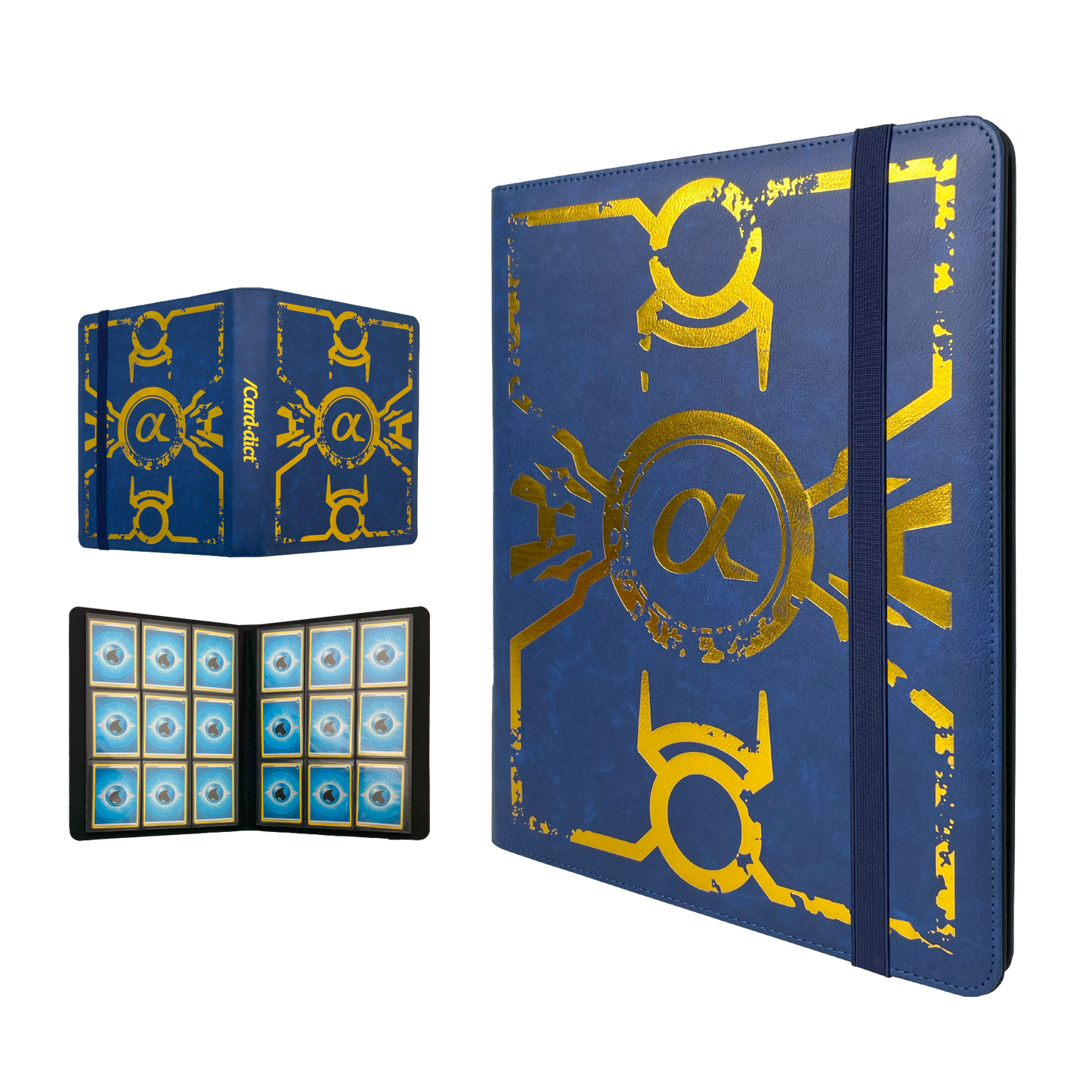 Carddict PU Leather 9 Pocket Binder Alpha Blue
